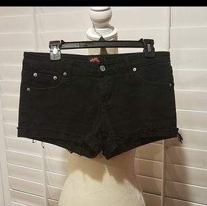 Forever 21 Black Rolled up Shortie Jean Shorts, Size 6